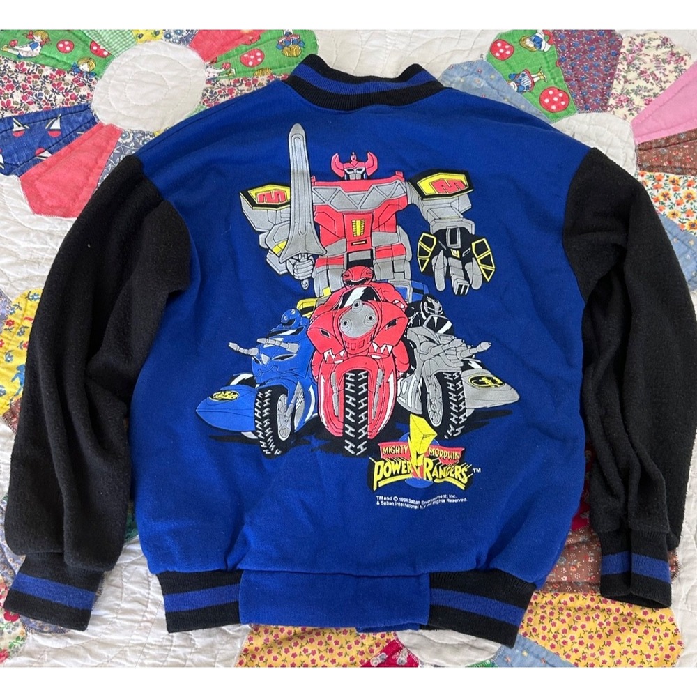 Vintage Wormser 90's Mighty Morphin Power rangers full zip jacket 8